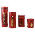 Home Basics HDS 4pc Glass Canister Red CS44608